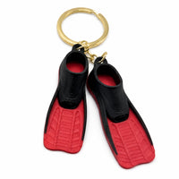 Diving Fins Keychain Textured Mini Swim Fin Key Chain Swim Flippers Key Loop Cute Keychain with Mini Fins Compact for Divers