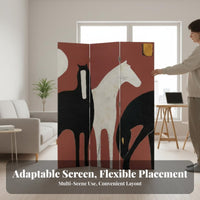 Japanese minimalist aesthetic artistic Foldable Panel Screen Mobile Folding Panel Divider Freestanding Room divider Portable for Homeowners, Interior Designers, Apartment Dwellers, Bedroom, Restaurant, Classroom