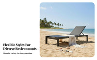 Weather-Resistant Chaise Lounge Set Adjustable Backrest Wheeled Recliner with Side Tray Ergonomic Design Sun Lounger Rustresistant Frame for Hotel Managers, Pool Owners, by the pool, Beach, Garden, Terrace