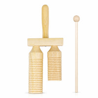 Wood Block with Striker Rhythmic Wood Block with Mallet Rhythm Instrument Natural Guiro Long-Lasting for Children, Classroom