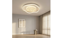 Wavy Flush Mount Ceiling Light with Acrylic Shade Eye-Protection Flush Mount Ceiling Light Minimalist Fixture Energy Efficient for Bedroom