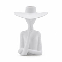 Abstract Vase with Hollow Top Minimalist Human Figure Sculpture Sculptural Decorative Ornament for Tabletop