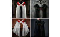 Shoulder Cape with Feathers Feathered Gothic Cape with Cranium Transparent Capelet for Cosplayers, Entertainers