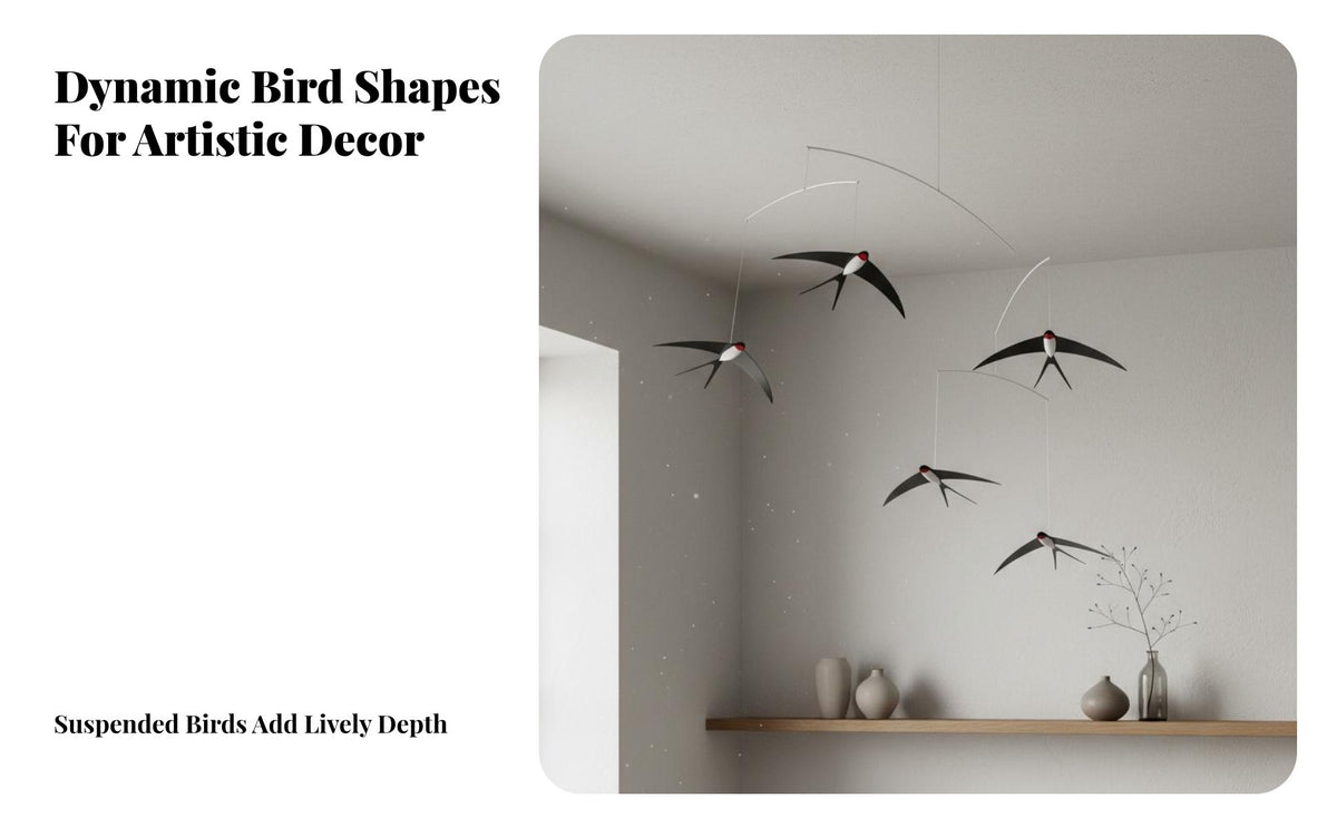 Dynamic Balance Balancing Bird Mobile Minimalist Design Flying Bird Mobile Elegant Design for Homeowners, Parents, Living Room, Study