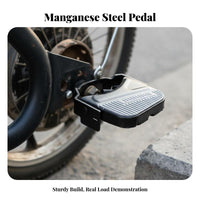 2 Pieces Foldable Bike Foot Pegs High Strength Foldable Cycle Footrest Folding Rear Bike Pedals Sturdy Duty Passenger Foot Pegs