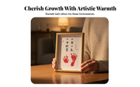 Handprint and Footprint Frame Kit Commemorative Gift Infant Handprint Footprint Frame Wall Hanging for Newborns, New Parents, 100-Day Celebration