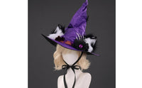 Flower Accent Feline Ear Witch Hat Cosplay Arachnid Charm Witch Hat Sturdy Costume Accessory Soft for Performance