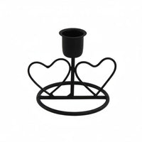 Heart Shaped Candle Holder Minimalist Style Wrought Iron Candlestick Paired Hearts Candle Holder for Valentine's Day, Dining Table, Wedding