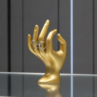 Resin Band Holder Display Hand Stand Sculptural Jewelry Display with Rounded Base Tabletop Hand Jewelry Holder Compact for Vanity Tables