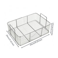 Fine Mesh Stainless Steel Fry Basket Rectangular Deep Fryer Basket Flat Base Kitchen Tool Reinforced Rim