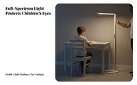 No Flicker Full Spectrum Floor Lamp High Color Rendering Full Spectrum Study Lamp Glare Protection LED Panel Floor Light 4000K Natural Daylight for Students, Children, Professionals, Studying, Bedroom, Studio, Living Room