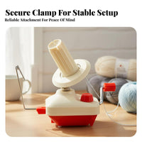 Simple to Use Hand-Crank Wool Winder Table Clamp Mount Hand Crank Yarn Winder Compact Design Knitting Equipment Foldable Guide Arm for Knitters, Crocheters, Crafters