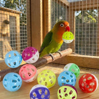 Parrot Bell Toy and Bell Ball Parakeet Ball for Budgie Toys and Cockatiel Toys, Fun Parrot Cage Accessories for Birds