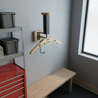 With Hook Motorcycle Helmet Holder Wall Mount Wooden Motorcycle Helmet Rack for Garage