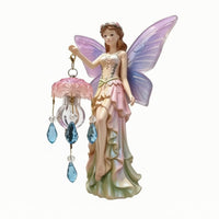 Fairy Wall Lamp Carved Fairy Figurine with Lantern Storybook Decor for Girls, Bedroom