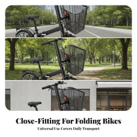 Quick Install Metal Wire Bike Basket Rounded Rim Wire Mesh Basket Black Toolno-Tool Assembly