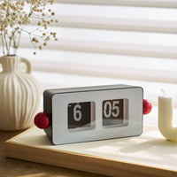 Compact Automatic Flip Clock ABS Plastic Retro Flip Desk Flip Clock Rounded Corners Desktop Decor Decorative