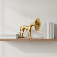 Dog Figurine Abstract Dog Sculpture Glossy Decor for Art Lovers, Bookshelf, Entryway