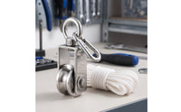 Pulley Block with Rope Heavy-Duty Pulley with Carabiner Double-Bearing Hoist for Outdoor