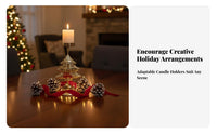 Winter Crystal Candle Holder Gold-Plated Finish Festive decoration Table Centerpiece