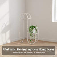 Minimalist Design Nordic Design Plant Rack Rust-Proof Metal Flower Pot Holder Indoor & Outdoor Use Metal Frame Plant Stand Sturdy & Long-Lasting for Balcony, Living Room, Office