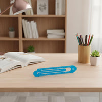 Portable 12cm Aluminum Ruler Clear Markings Paperclip Ruler Stationery for Readers, School