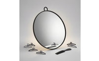 Round Makeup Mirror Glass Surface Vanity Accessory Solid Finish Room Decor