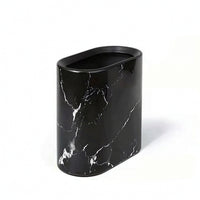 Slim Trash Can Oval Slim Trash Bin Bathroom Wastebasket Modern for Kitchen, Living Room