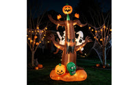 Halloween Inflatable Tree Weather-Resistant Inflatable Tree with Specters Built-in LED Lights Inflate Yard Decoration for Homeowners, Families
