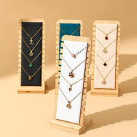 Simple Design Bamboo Necklace Display Stand Tangle-Tangle-Proof Storage Necklace Display Stand Easy to Install Large Capacity for Photographers, Photography Prop, Craft Fairs, Dresser Top