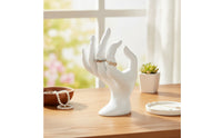 Resin Band Holder Display Hand Stand Sculptural Jewelry Display with Rounded Base Tabletop Hand Jewelry Holder Compact for Vanity Tables