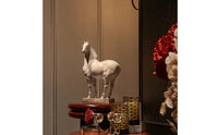 Minimalist Horse Sculpture with Pedestal Elegant Horse Figurine Smooth Decor Timeless for Living Room