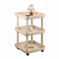 Minimalist Design 2-Tier Rolling Cart Compact Design Side Table Space-Saving Household Furniture Multifunctional for Apartment Dwellers, Prevent Slipping Ice Workers, Living Room, Bedroom, Small Areas, Balcony