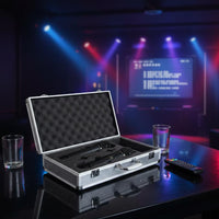Shockproof Wireless Audio Device Carrying Case Portable Double Audio Device Storage Box Drop-Proof for Performers, Singers, KTV, Travel