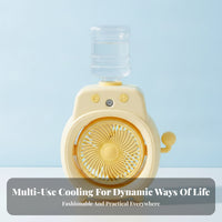 Compact Desktop Misting Fan Transparent Tank Rechargeable Misting Fan