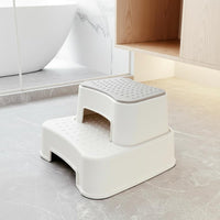 Non-Slip Design 2-Step elevateer for children Wide Steps two-levelHeight Bathroom Stepper Easy to Clean Stepping Stool Sturdy Construction for Toddlers, Parents, Hand Washing, toilet training, Bedroom, Kitchen