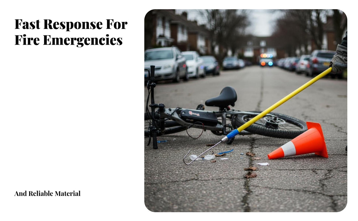 Long Handle Fire Hook Strong Load-Bearing Electric Vehicle Pull Hook Sturdy Non-Conductive Pole for Firefighters, Parking Garages, Elevated Work
