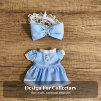 2 Pieces BJD Doll Dress Set Large rosette Design Doll Clothing Set Lace Trim BJD Princess Dress