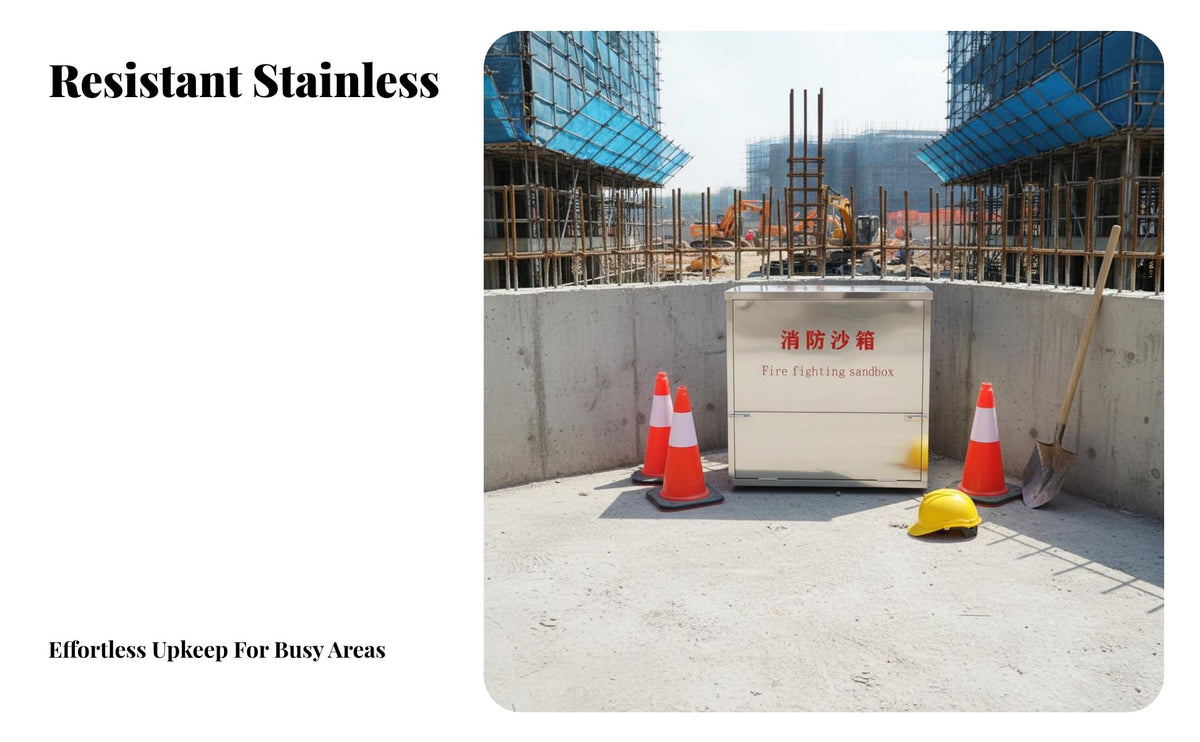 Fire Fighting Sandbox Rustproof Emergency Fire Sand Bin Stainless Steel Sand Box for Gas Station Personnel, Ships Plants