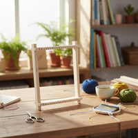 Natural Wood Mini Wooden Loom Portable DIY Tapestry Weaving Kit Creative Fun for Beginners, Kids, School Projects, Travel
