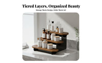 Tiered Cosmetic Organizer Space-Saving Perfume Display Stand Stepped Vanity Shelf Modern Design Multi-Level Perfume Rack
