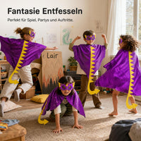 Kids' Halloween Dinosaur Costume Set with Cape, Mask, and Tail - Pterodactyl Design