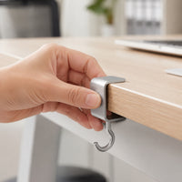 4 Pieces Desk-Edge Hanging Hook Simple to Install Clamp-on Desk Hook Heavy Duty Table Hanger for Students, Dorm Rooms