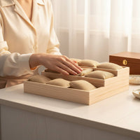 Watch Pillow Display Stand Solid Wood Wooden Bracelet Display Tray Scratch Protection Removable Pillow Watch Holder for Retail Store, Market Stall