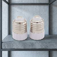 Ceramic Housing E27 to MR16 Adapter for LED Bulb, Heat Resistant up to 80°C with Rated Current 3A, White E27 to GU5.3 Adapter, 40mm x 28mm