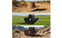 Cowboy Hat with Chin Cord Wide Brim Western Hat with Cranium Ornament Adjustable for Men, Women, Festivals, Outdoor Travel, Riding