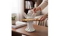 Angel Statue with Tray Tabletop Angel Sculpture with Tray Carved Decor for Entryway