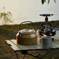 Camping Kettle Stainless Steel Kettle with Heat-Resistant Handle Boiling Water Pot Portable for Campers, Outdoor Cooking, Picnic