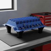 Parts Organizing Stand with Legs Slotted Engine Parts Organizer Molded for Mechanics, Workbench