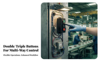 Self-Resetting Start Stop Control Box NO/NC Contacts Start Stop Push Button Station Retardant Housing for Electricians, Factories